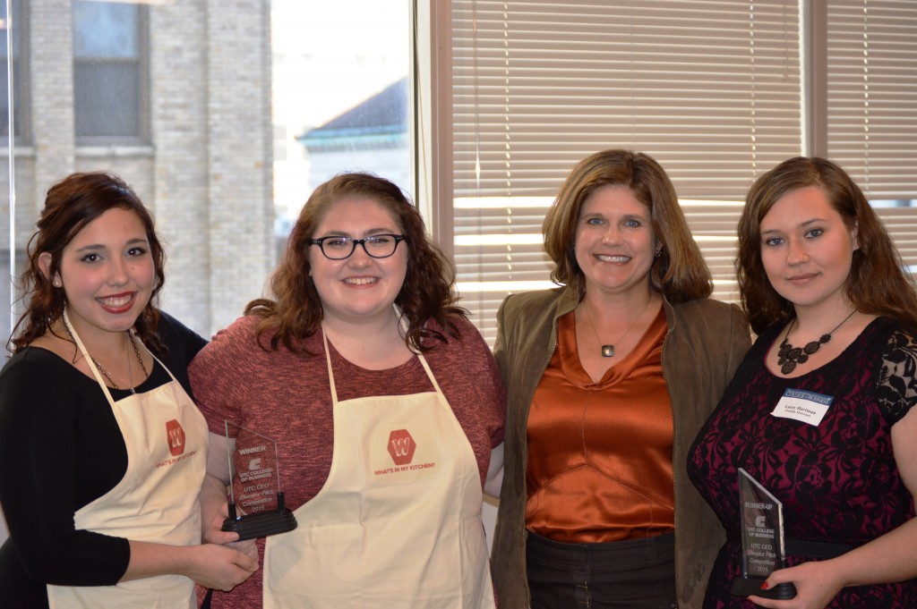 Winners and runner up for the 2015 Elevator Pitch Contest with guest judge Kristina Montague, Managing Partner of The JumpFund.