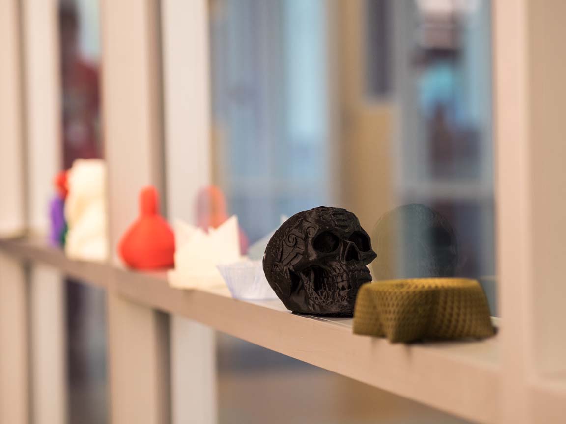 3D printed objects in the Library Studio.