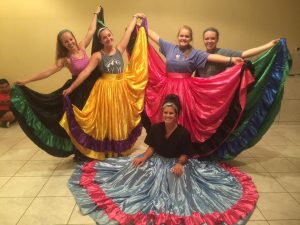 Nursing students learning Latin dances.