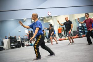 Zibin Guo, UC Foundation Professor of Anthropology, teaches a tai chi class on Wednesday, Nov. 2, 2016.