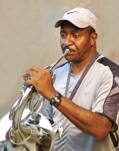 Johnny Malone playing the French horn in 2015