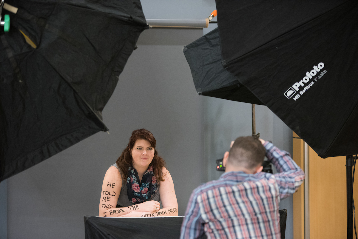 People participate in Dear World Wednesday, Nov. 15, 2017 in the University Center.