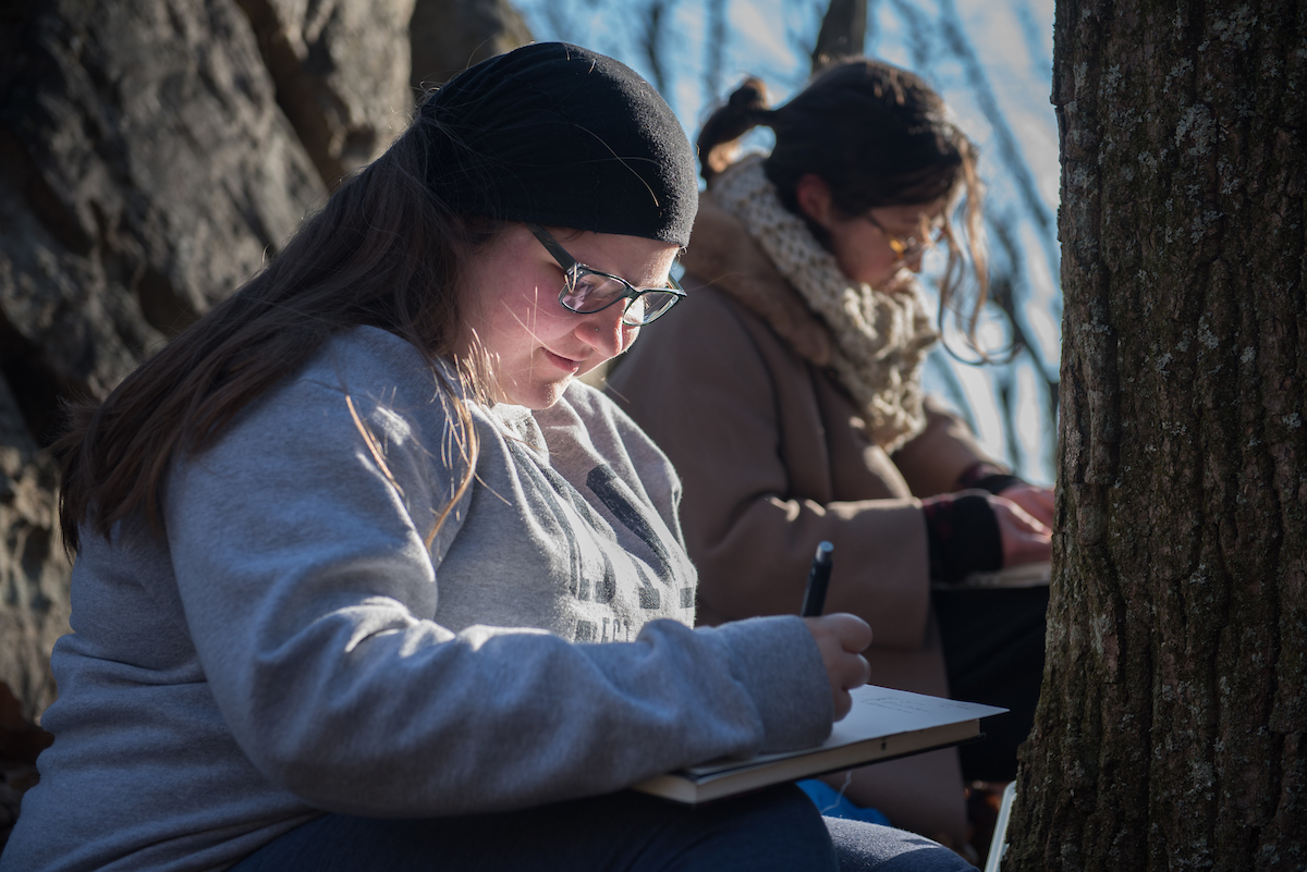 Astri Snodgrass' Drawing Research and Ideation class sketches Tuesday, Jan. 30, 2018 on Guild Trail.