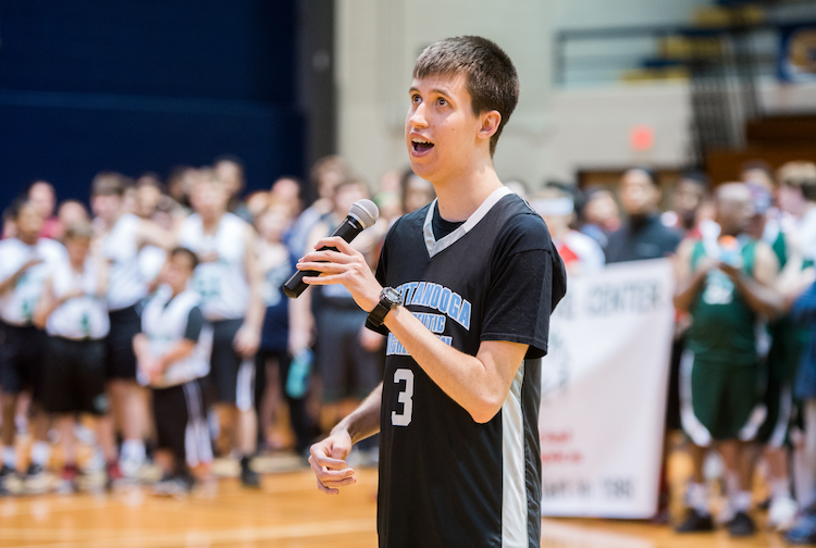 Micah Hutcherson, who also participated in the Special Olympics games, sang the national anthem.