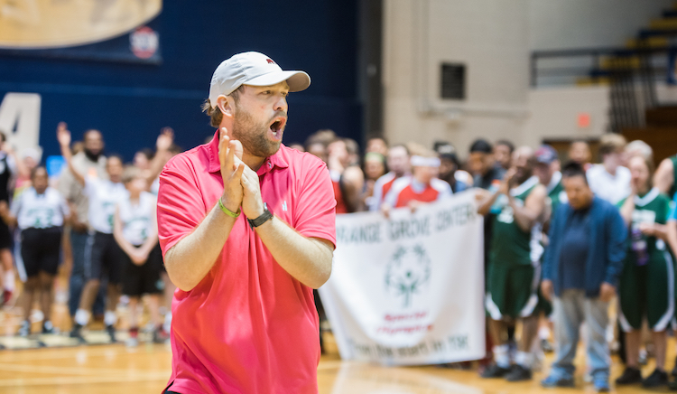 Lee Maclellan, grandson of Mr. and Mrs. Robert J. Maclellan, was on hand for the basketball tournament.
