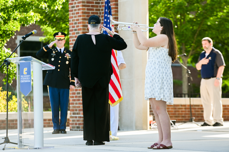 The playing of "Taps" was part of the ceremony.