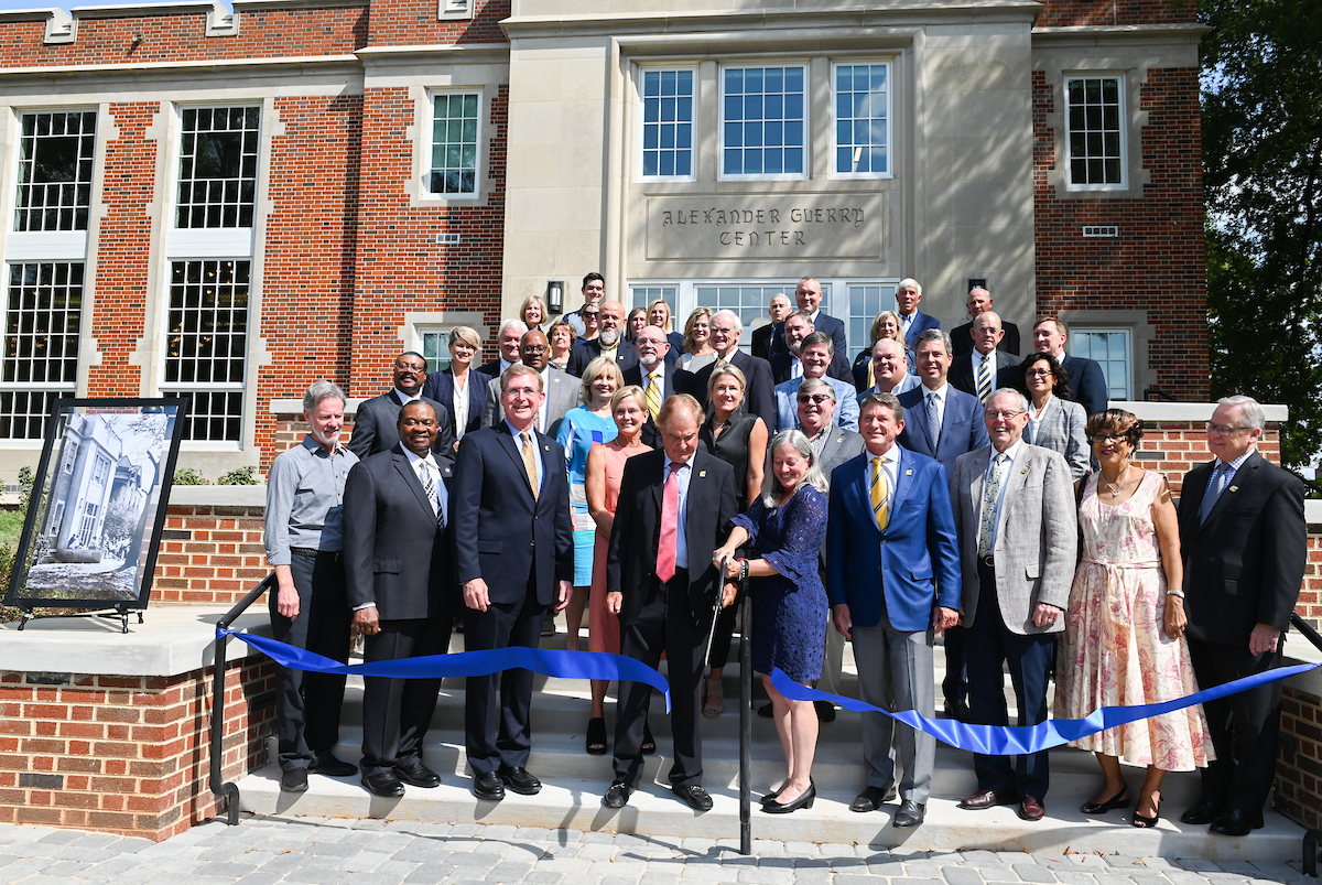 Chancellor Steve Angle delivers the State of the University address, Thursday, Sept. 26, 2019 in the newly-renovated Guerry Center.