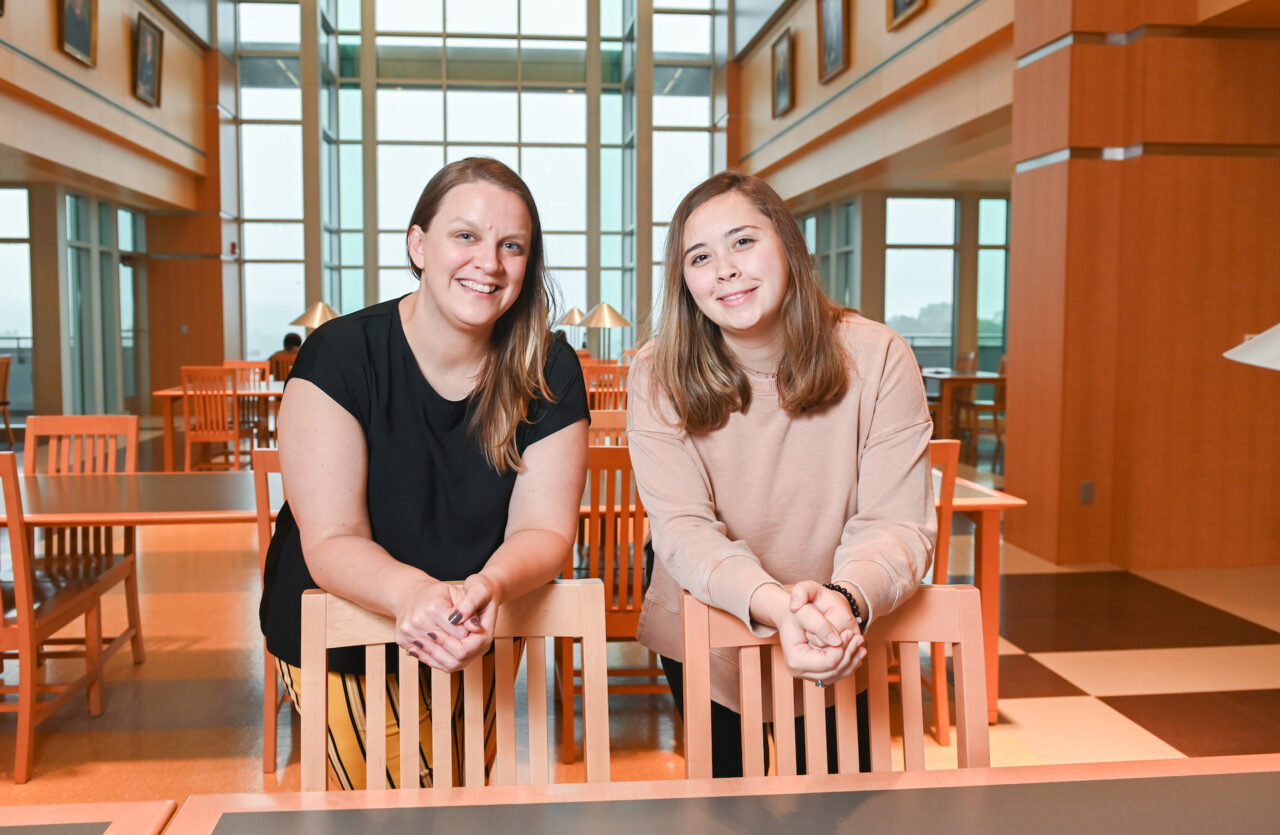 Crystal Edenfield Butler (director of the First Gen program) with her mentee, Anna Reeves.