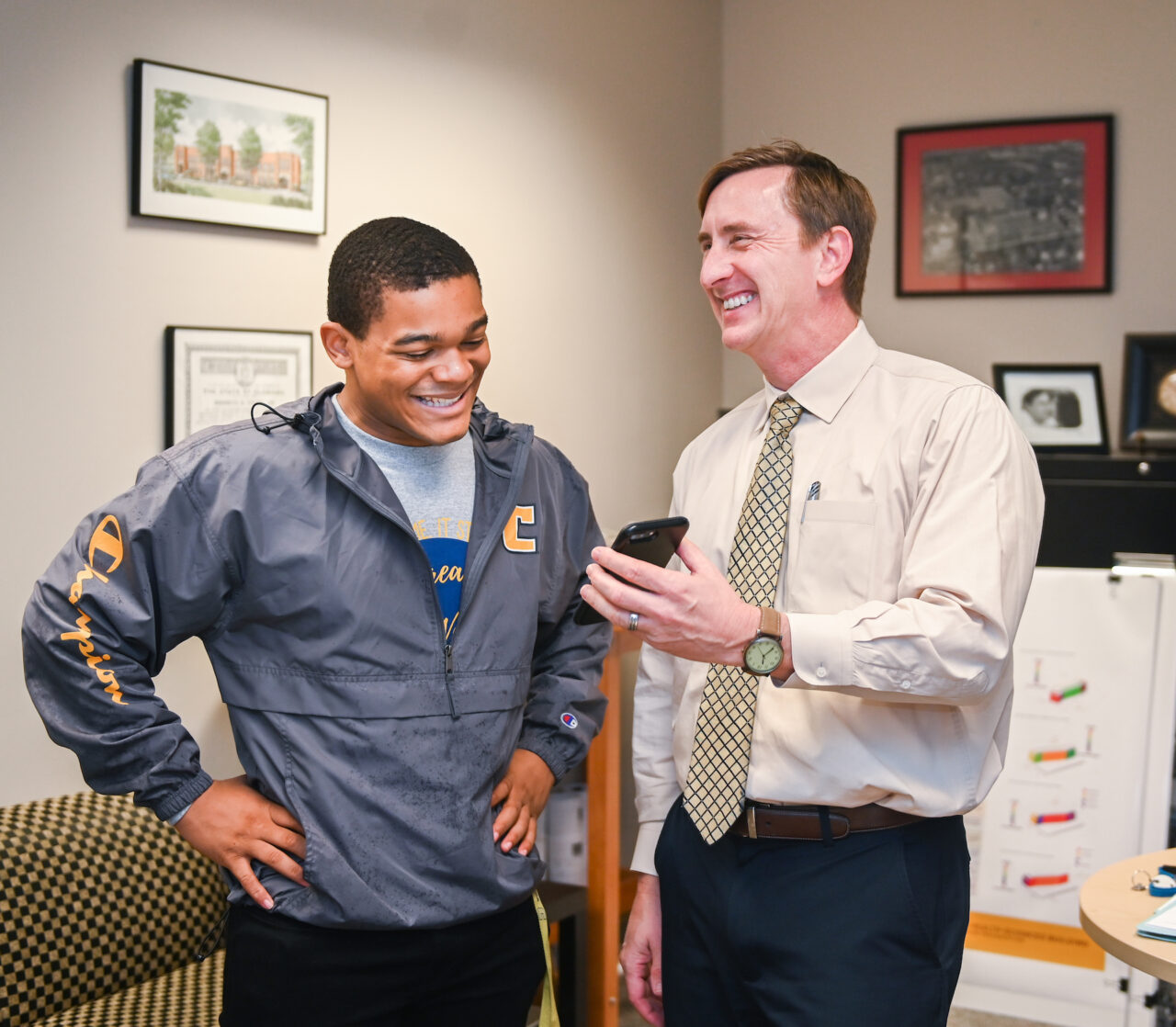 Kenny Tyler (works in Facilities) with his mentee, Abraham May.