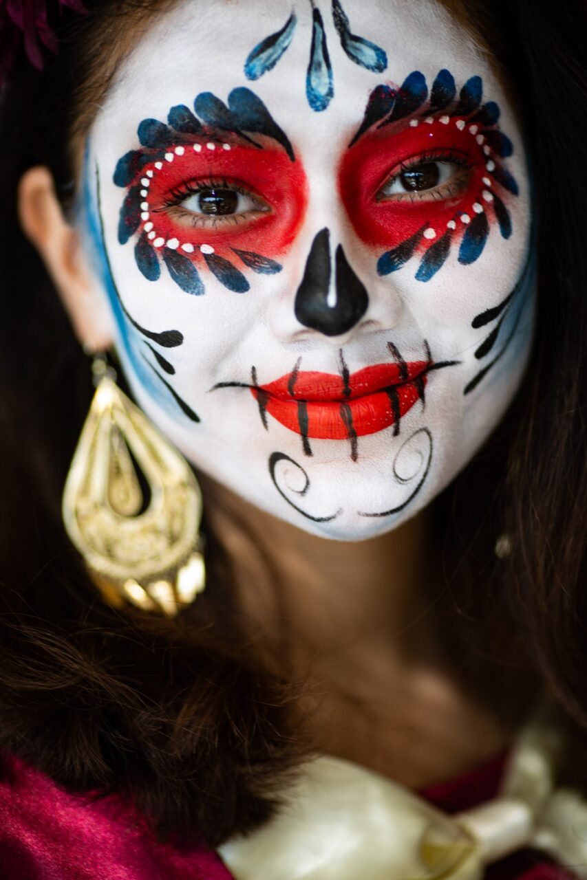 Ruby Garcia, 15, poses for a portrait during the Dia de los Muertos celebration at the Missouri History Museum. She was there to perform the traditional dance "La Danza Del Torito" along with other children from Our Lady of Guadalupe Parish. Photo courtesy St. Louis Post-Dispatch.