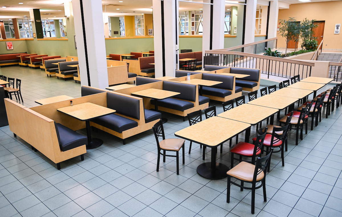 The dining area in the University Center is now closed.