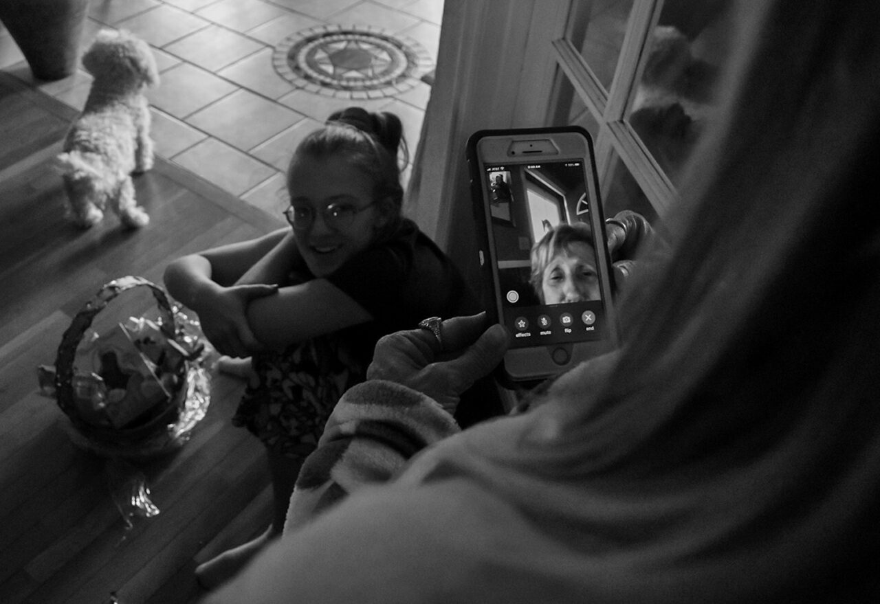 Teresa Fann wishes her mom a happy Easter through Facetime on Sunday, April 12, 2020.