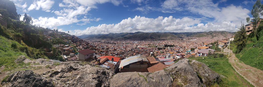 View of Cuzco, Peru, from the Mirador Camina de Inca.