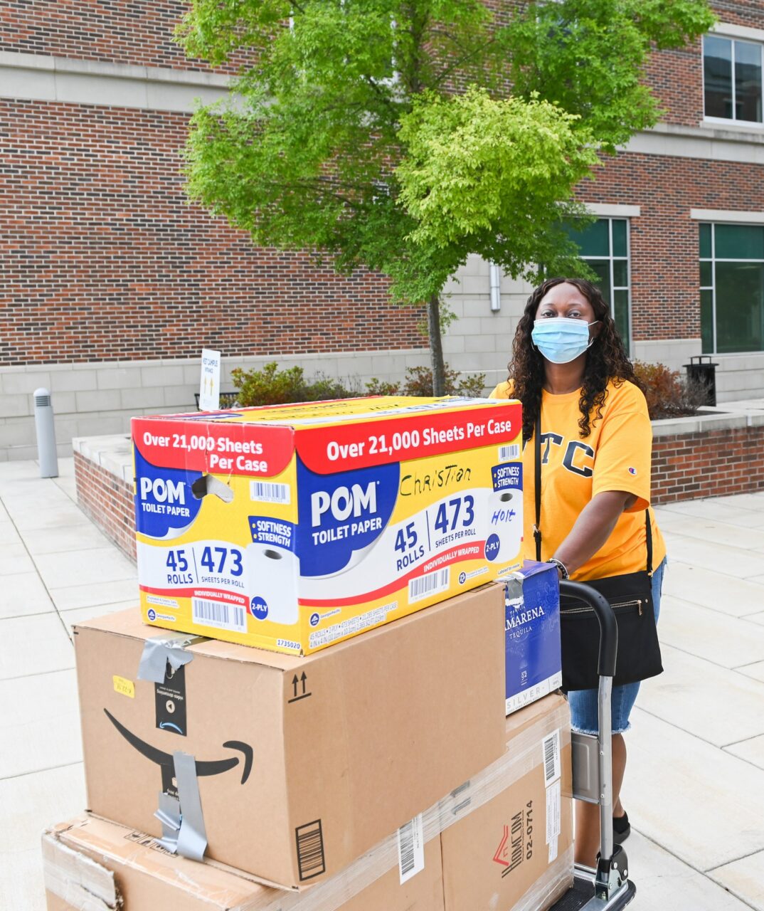 Christian Holt brought several loads of items to Operation Move In 2020.