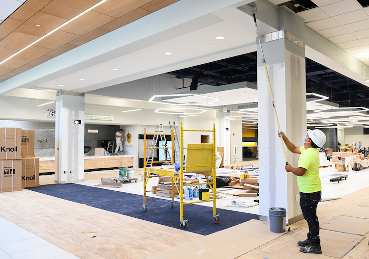 The interior of Lupton Library was gutted and revamped.