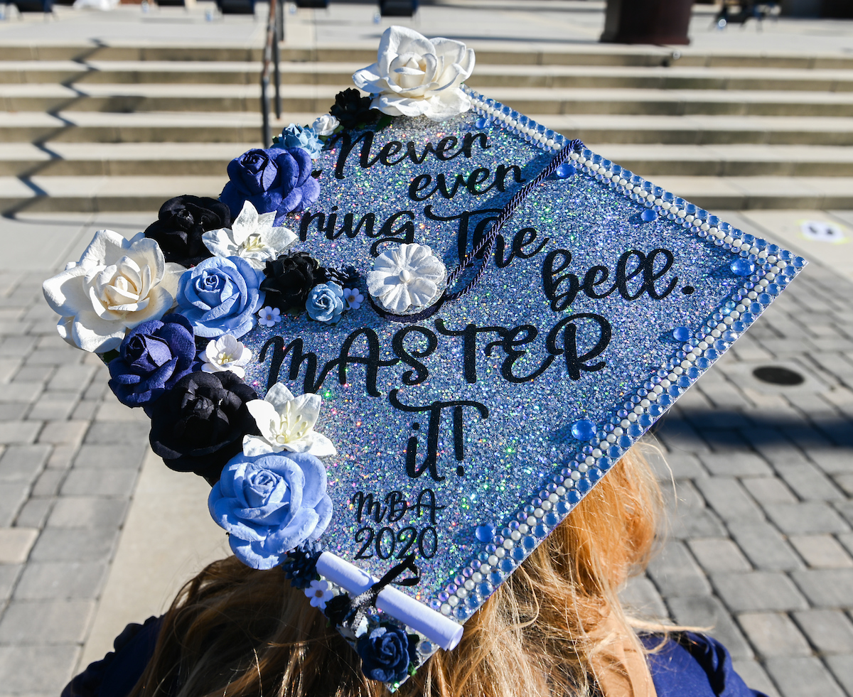 Graduate students participate in a commencement ceremony on Wednesday, Nov. 18, 2020.