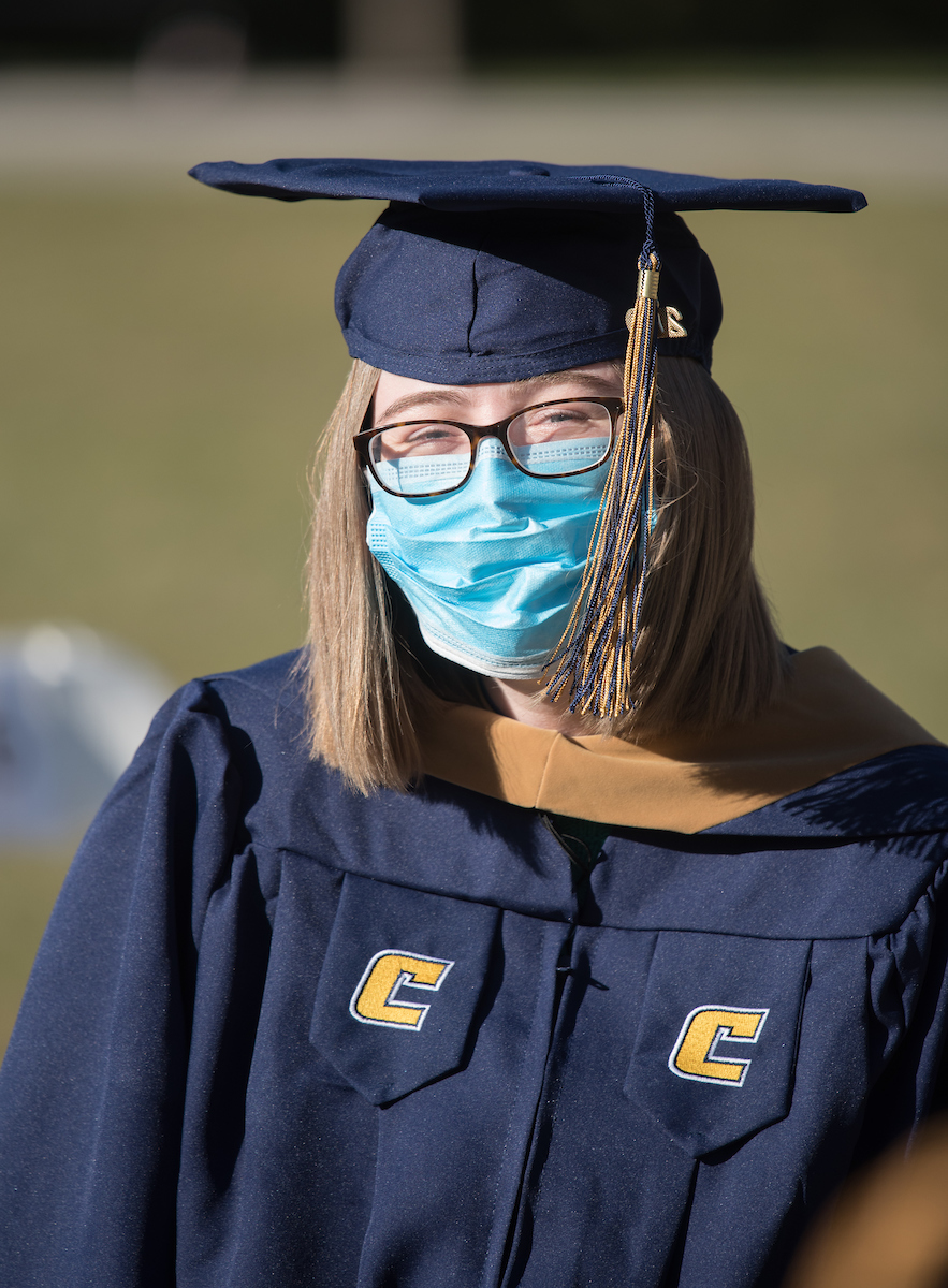Graduate students participate in a commencement ceremony on Wednesday, Nov. 18, 2020.