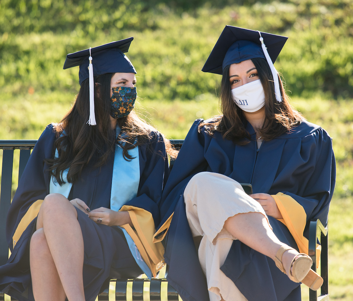 Undergraduate students participate in a commencement ceremony Thursday, Nov. 19, 2020 on Chamberlain Field.