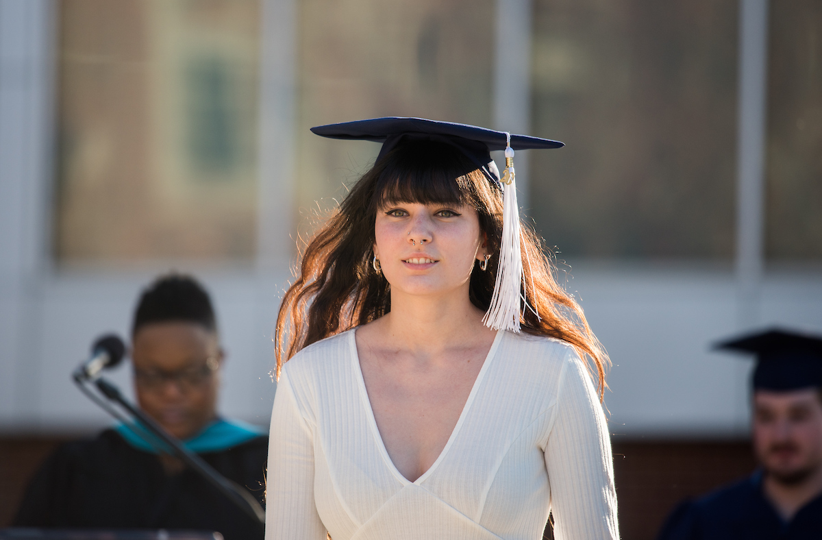 Undergraduate students participate in a commencement ceremony Thursday, Nov. 19, 2020 on Chamberlain Field.