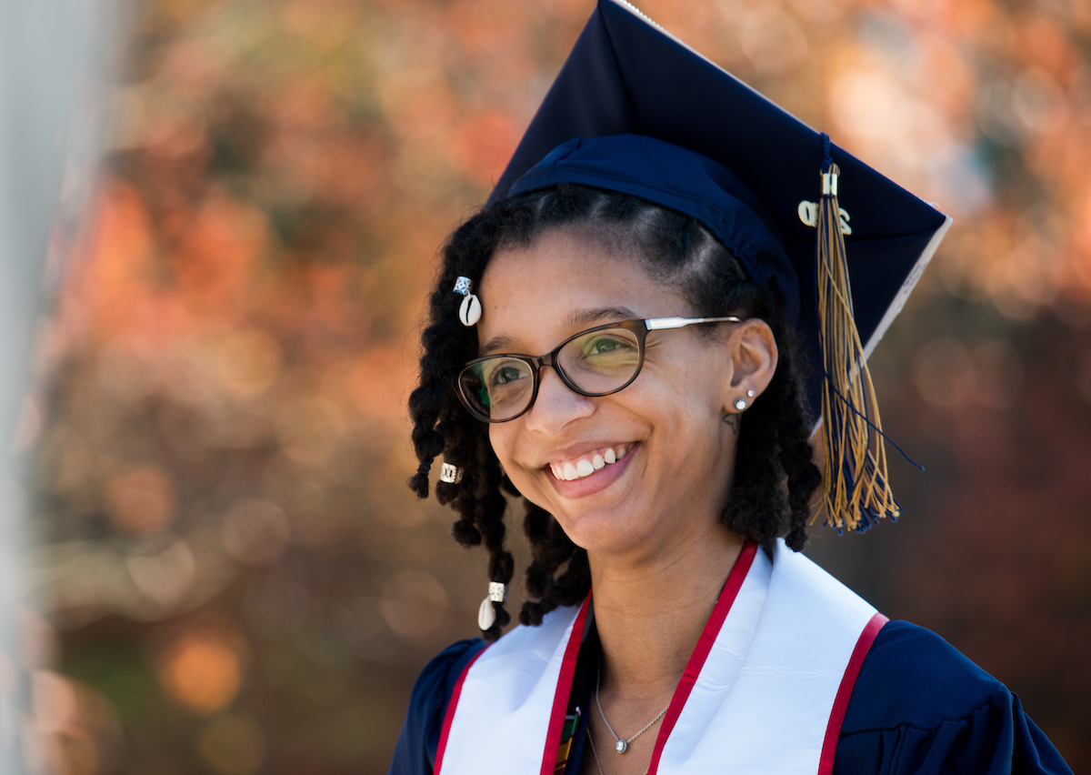 Undergraduate students participate in a commencement ceremony Friday, Nov. 20, 2020 on Chamberlain Field.