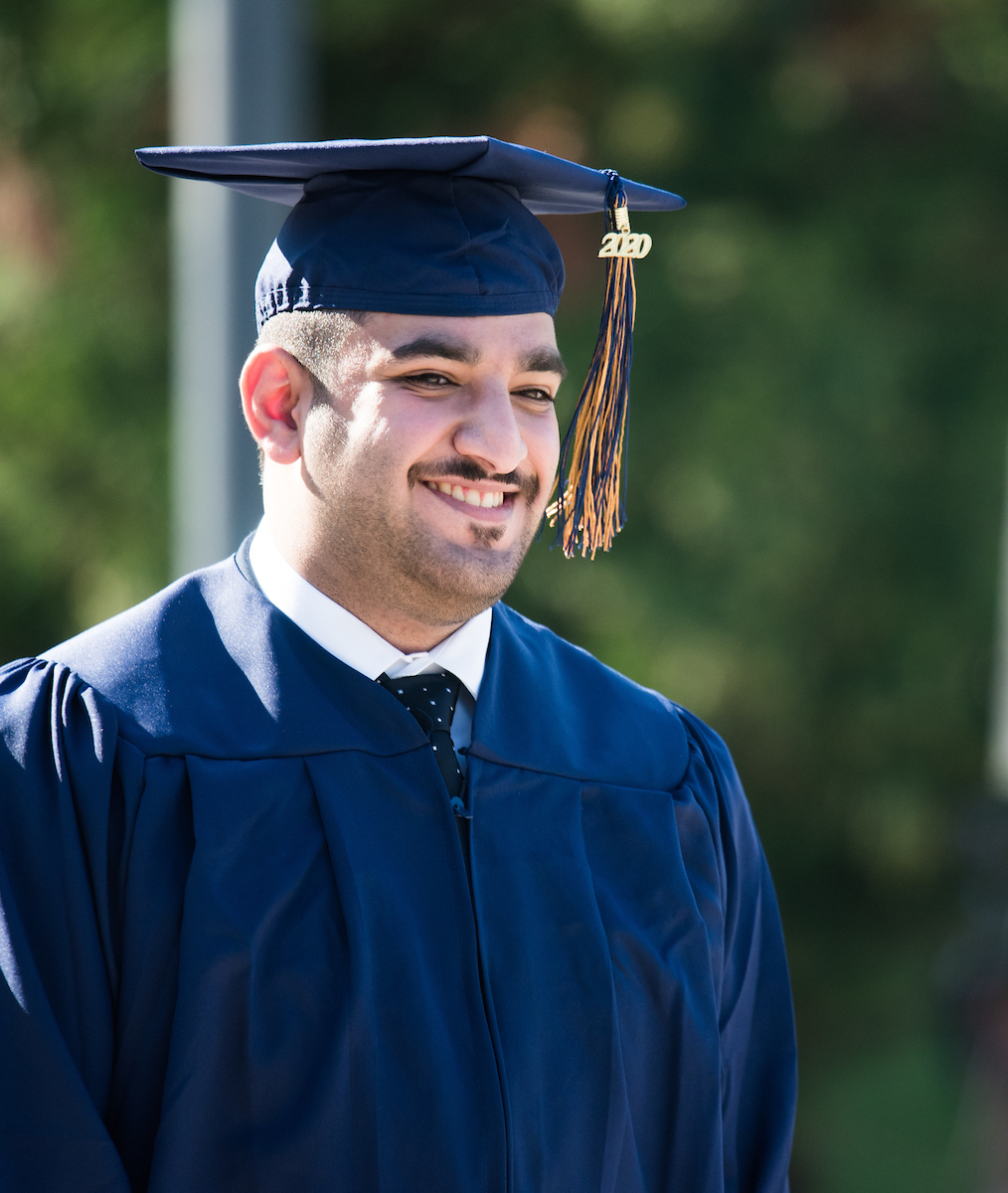 Undergraduate students participate in a commencement ceremony Saturday, Nov. 21, 2020 on Chamberlain Field.