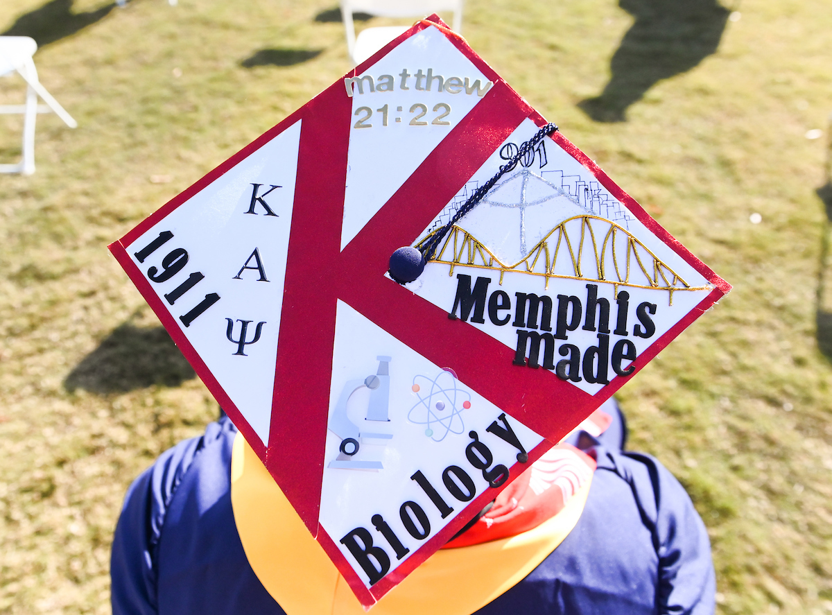 Undergraduate students participate in a commencement ceremony Friday, Nov. 20, 2020 on Chamberlain Field.