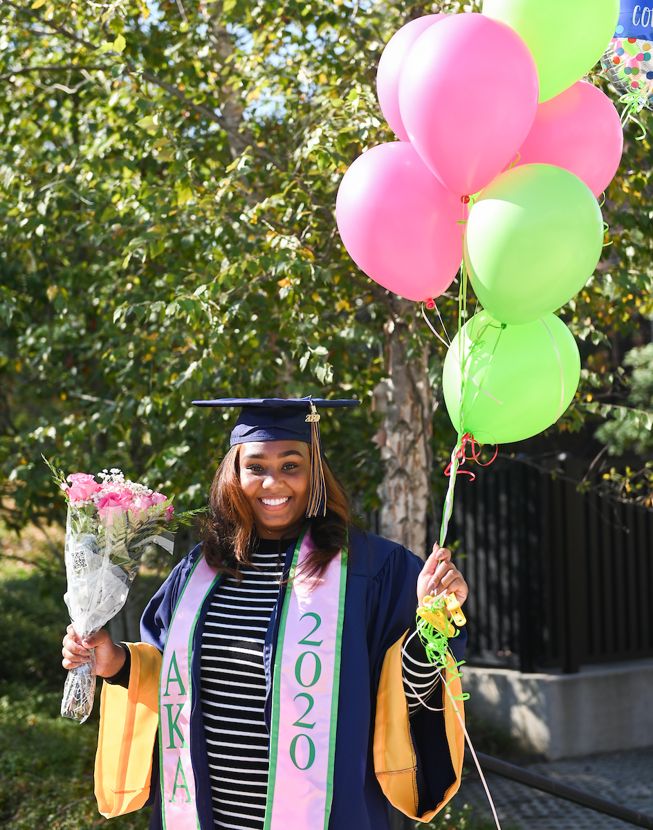 Undergraduate students participate in a commencement ceremony Saturday, Nov. 21, 2020 on Chamberlain Field.