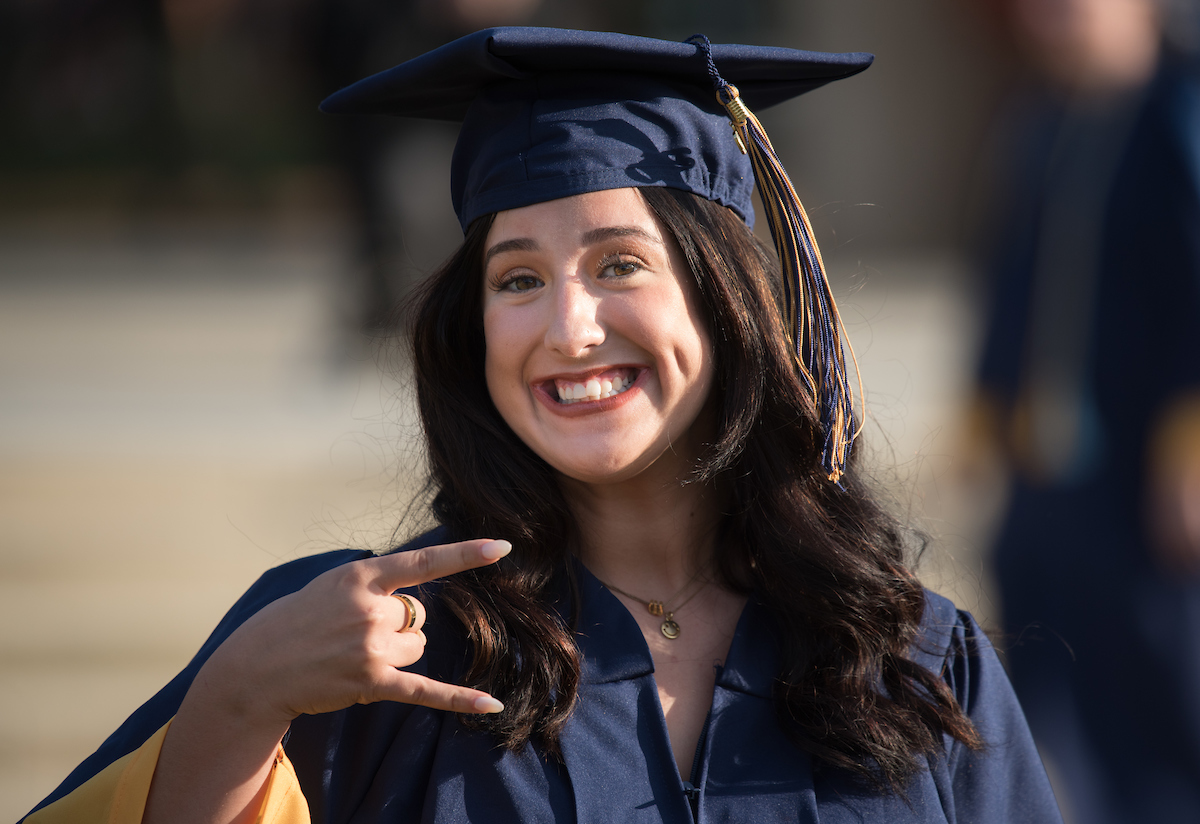 Undergraduate students participate in a commencement ceremony Saturday, Nov. 21, 2020 on Chamberlain Field.