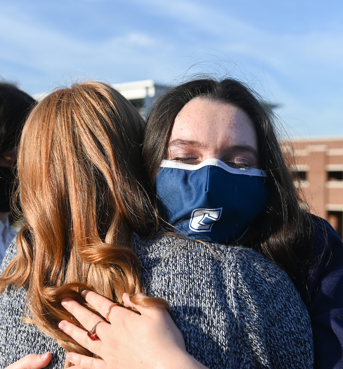 Undergraduate students participate in a commencement ceremony Friday, Nov. 20, 2020 on Chamberlain Field.