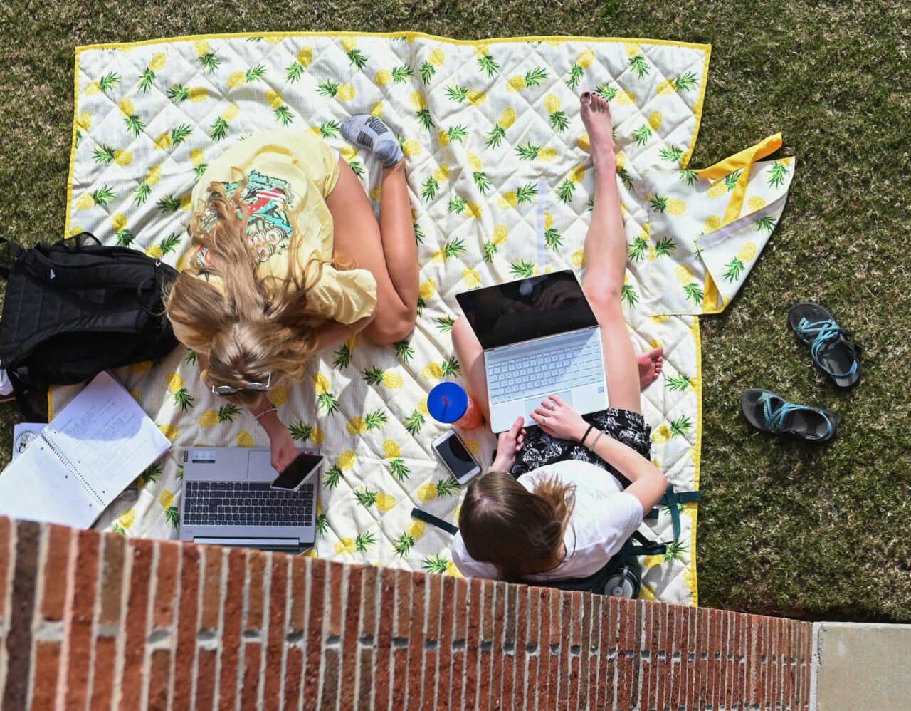 On a warm day in February, students headed outdoors.