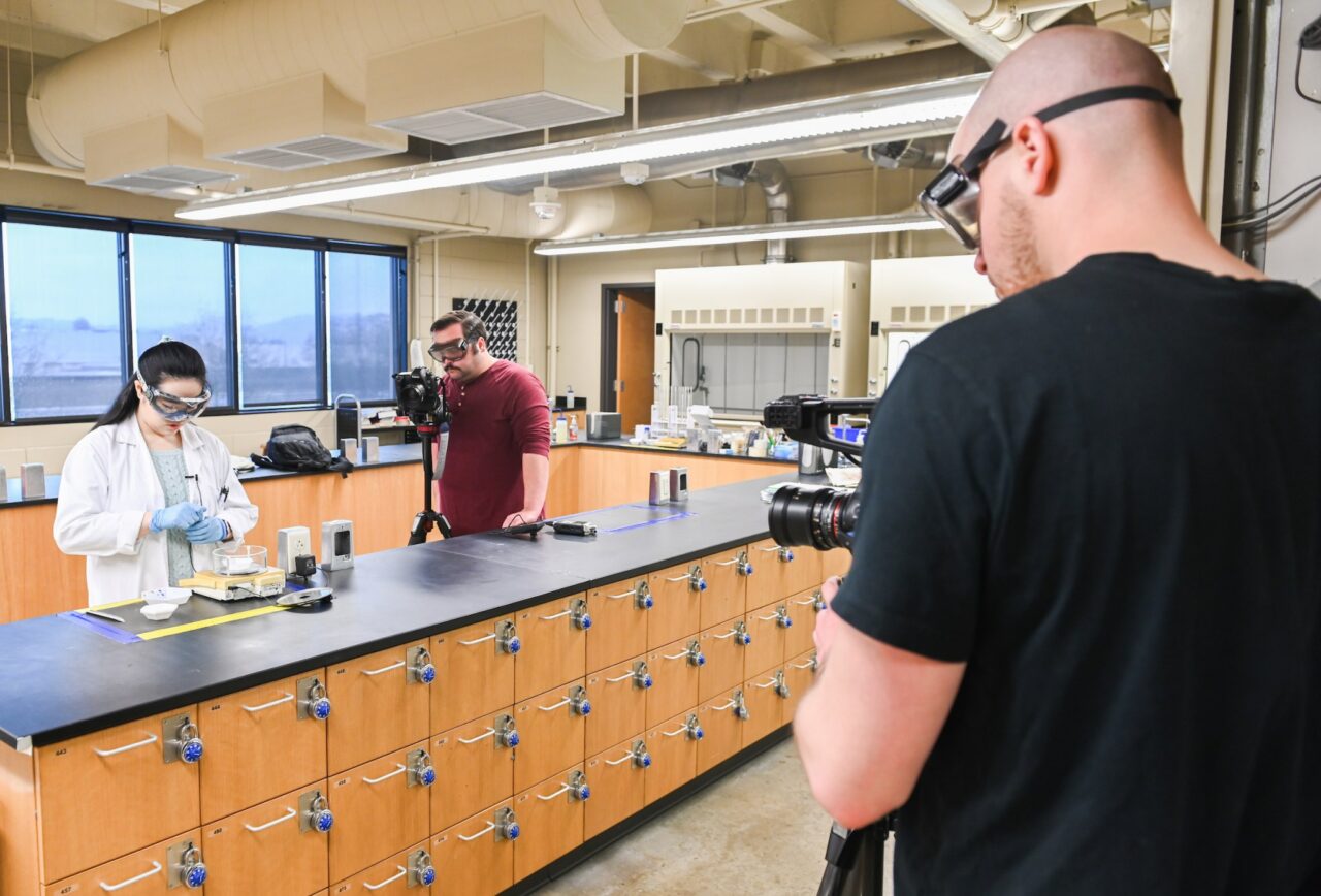 Lab assistant Allycia Lee conducts an organic chemistry lesson. After campus classes were moved online in March, many professors used online videos for lessons that usually would be hands-on.