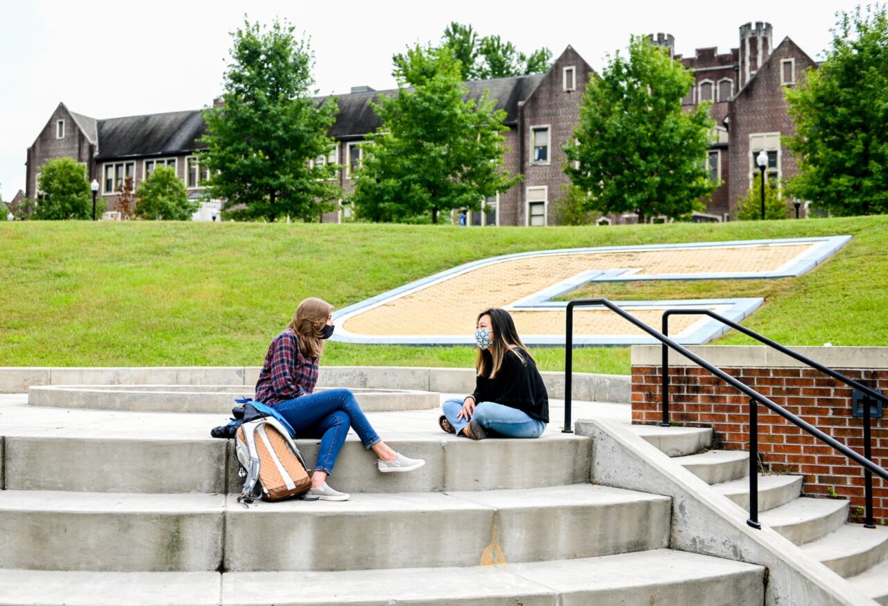 If weather permitted, many students spent time outside on campus.