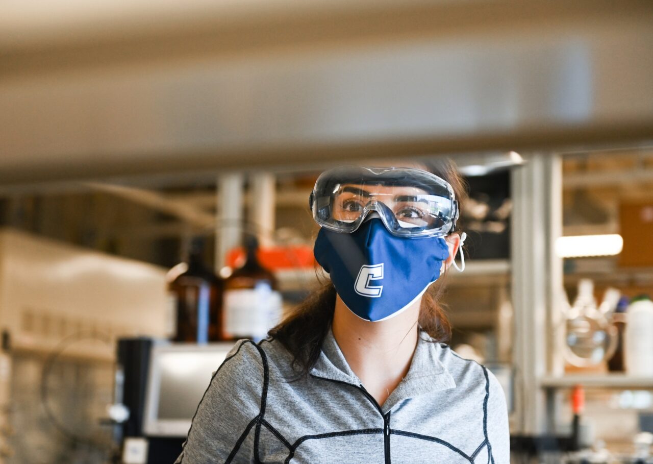 Teresa Fraley works on a research project in January.