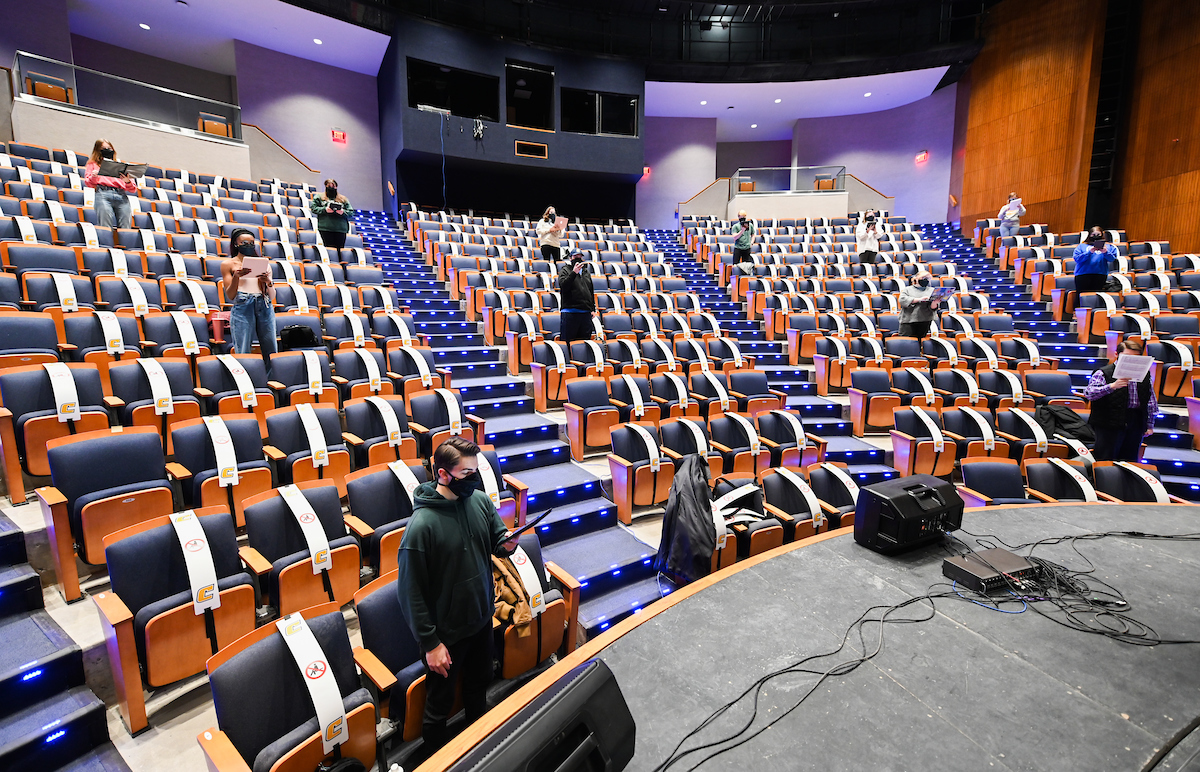 The Chamber Singers in the Roland B. Hayes Concert Hall.