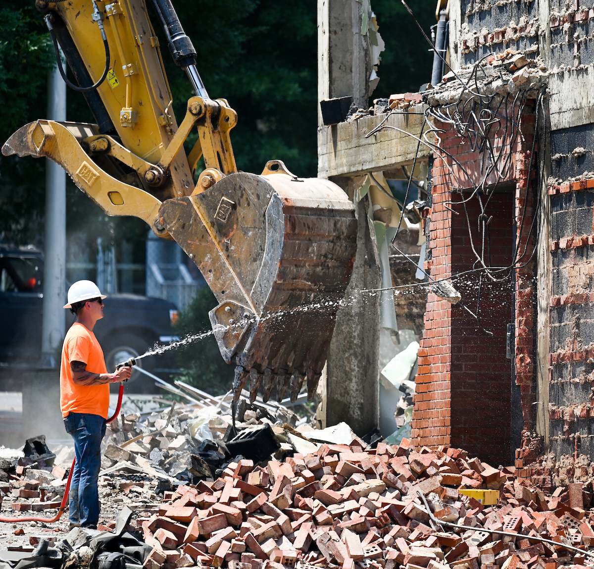 Work continues Tuesday, July 27 to demolish Frist Hall.