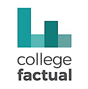 Logo of College Factual with three vertical green bars resembling a chart above the text "college factual".