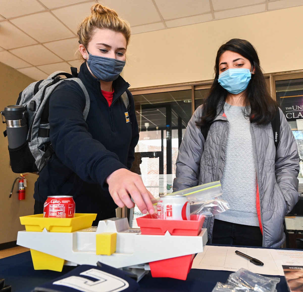 Students participate in the Science of Sugar and Snow event during Winter Welcome Week.