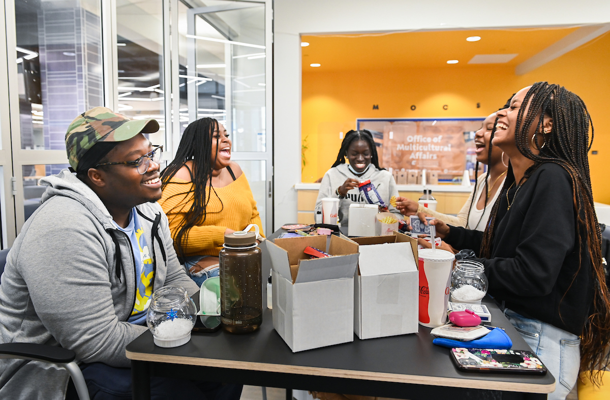 Students make snow globes during Winter Welcome.