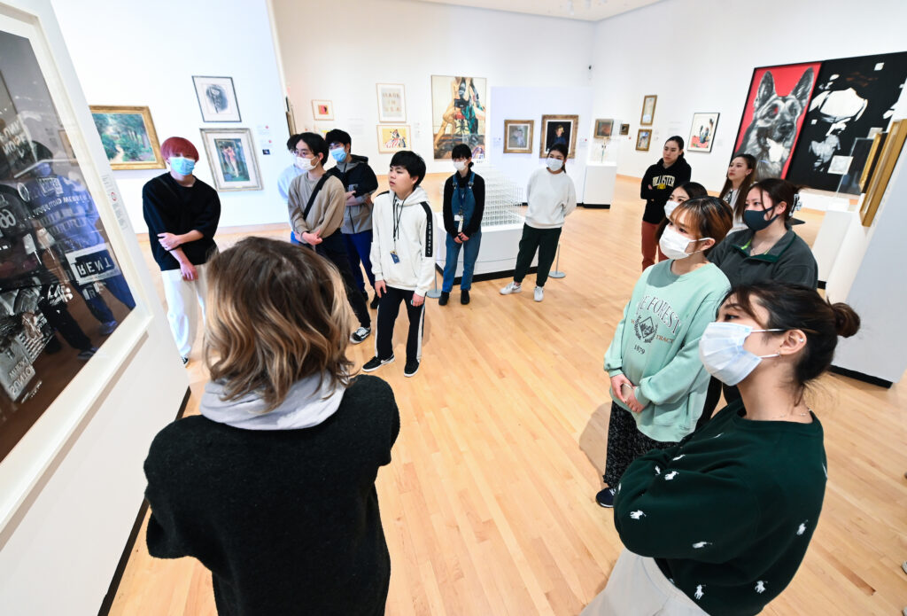The 13 J.F. Oberlin University students participating in the UTC English as a Second Language Institute visited the Hunter Museum of American Art in mid-March. Photo by Angela Foster.