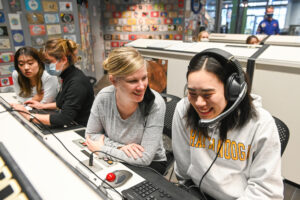 The ESL students received a tour of the Challenger STEM Learning Center. Photo by Angela Foster.