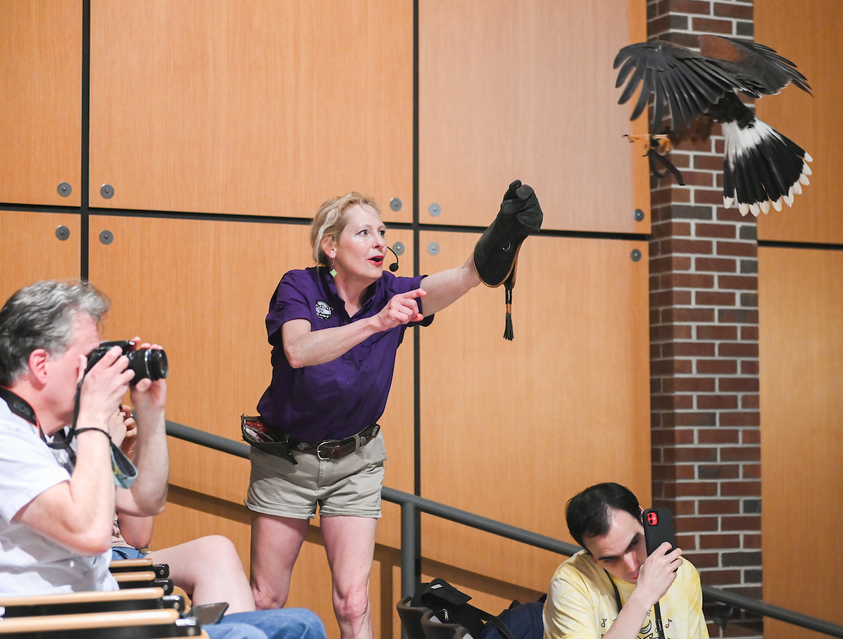 Raptor demonstration, Friday, March 4, 2022 in the Benwood Auditorium.
