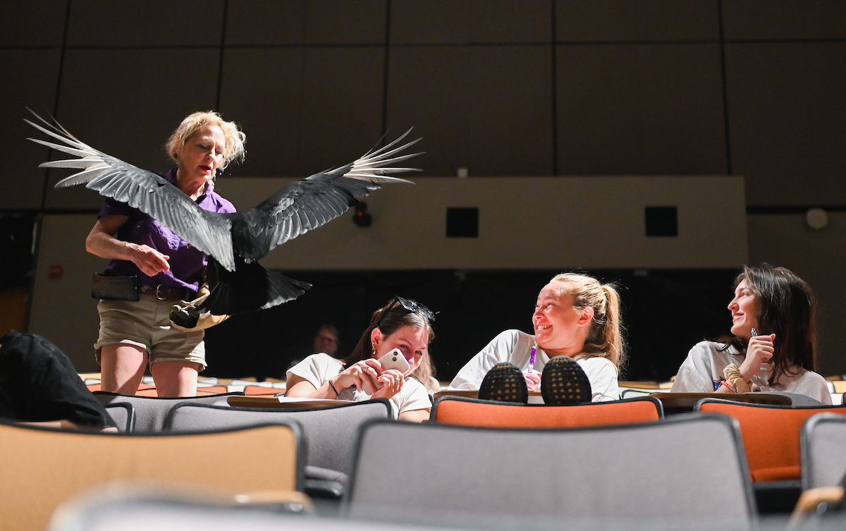 Raptor demonstration, Friday, March 4, 2022 in the Benwood Auditorium.