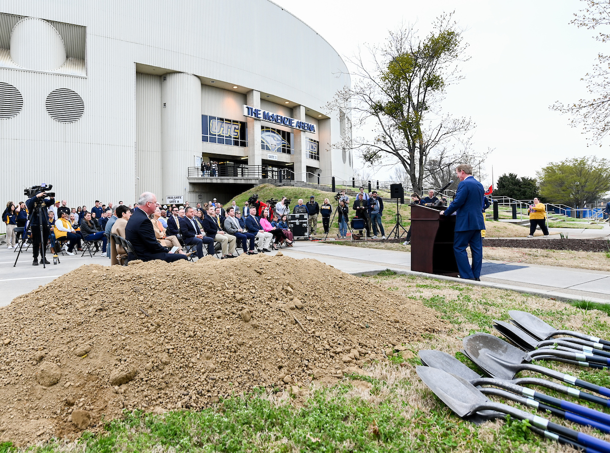 Groundbreaking for the Wolford Family Athletic Center on March 25, 2022.
