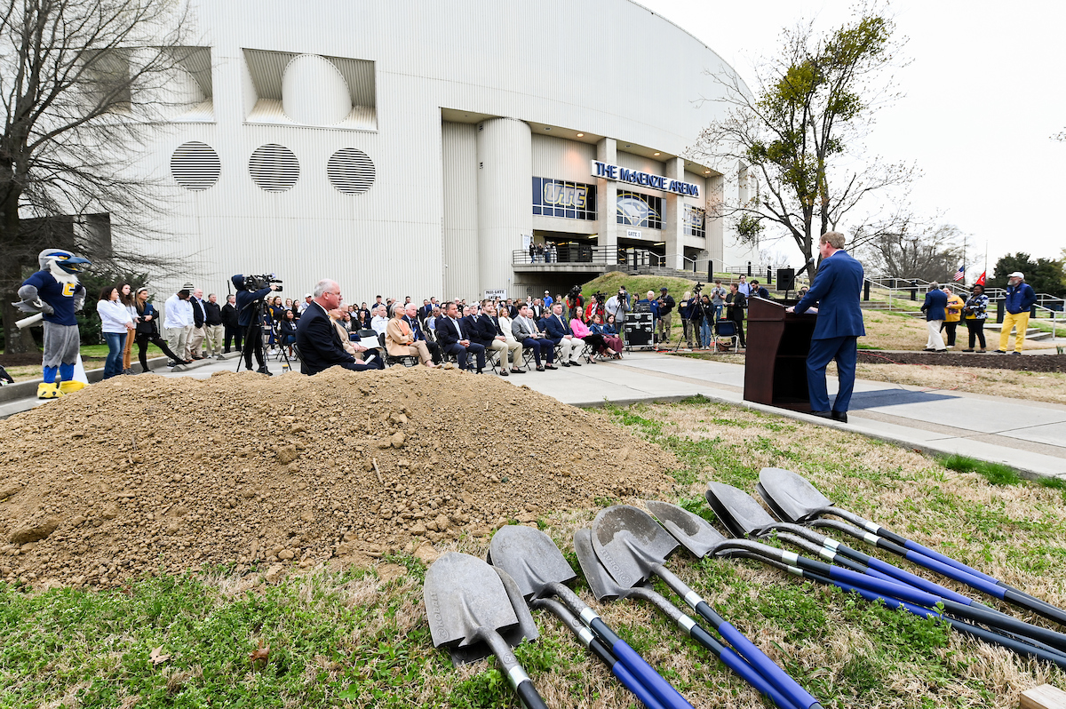Groundbreaking for the Wolford Center on March 25, 2022.