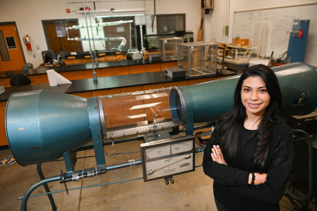 First-generation student Arielle Scalioni, a civil engineering major, will be receiving her bachelor’s degree from UTC this week. Photo by Angela Foster.