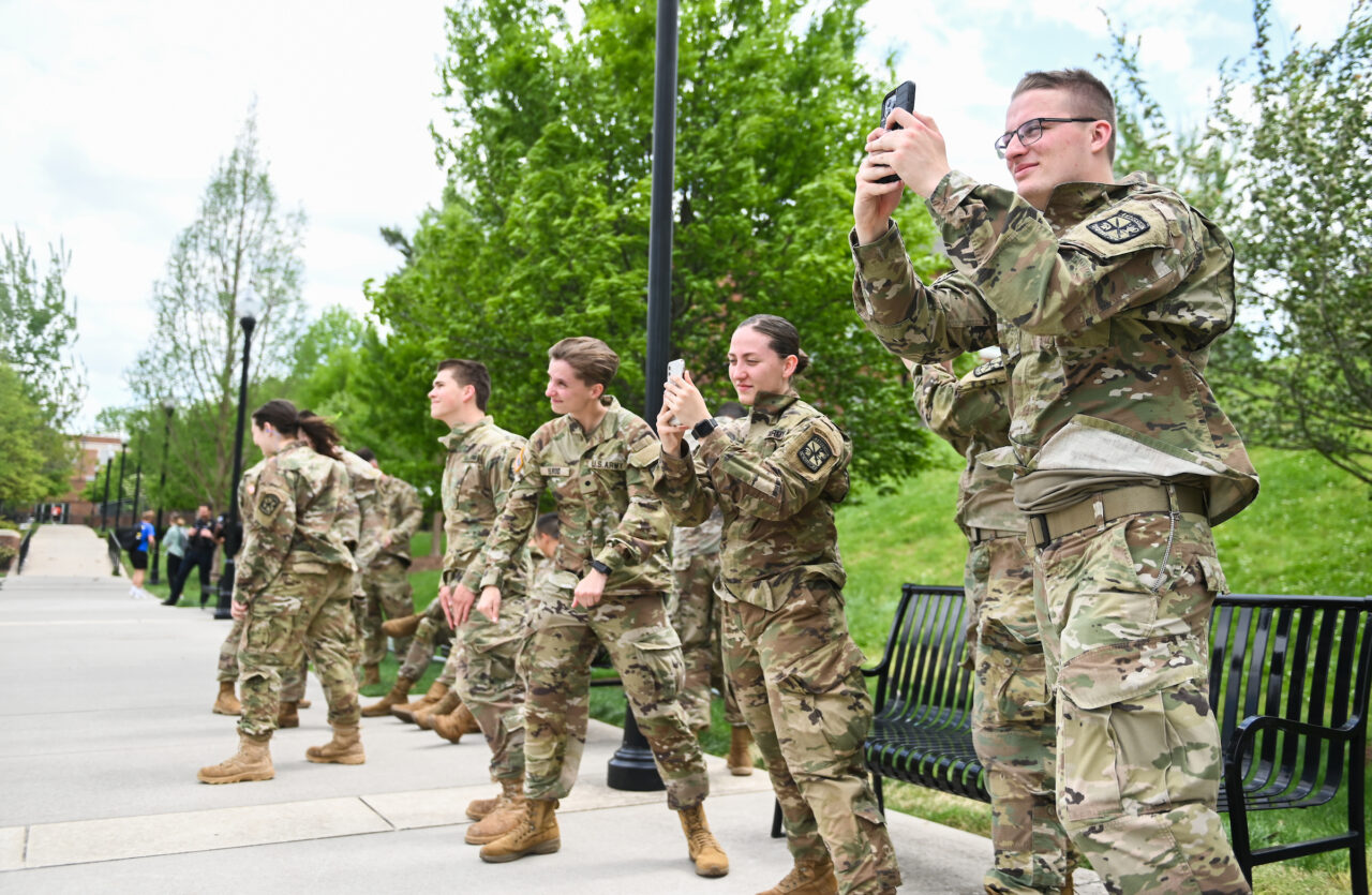Blackhawk helicopters on campus Thursday, April 21, 2022