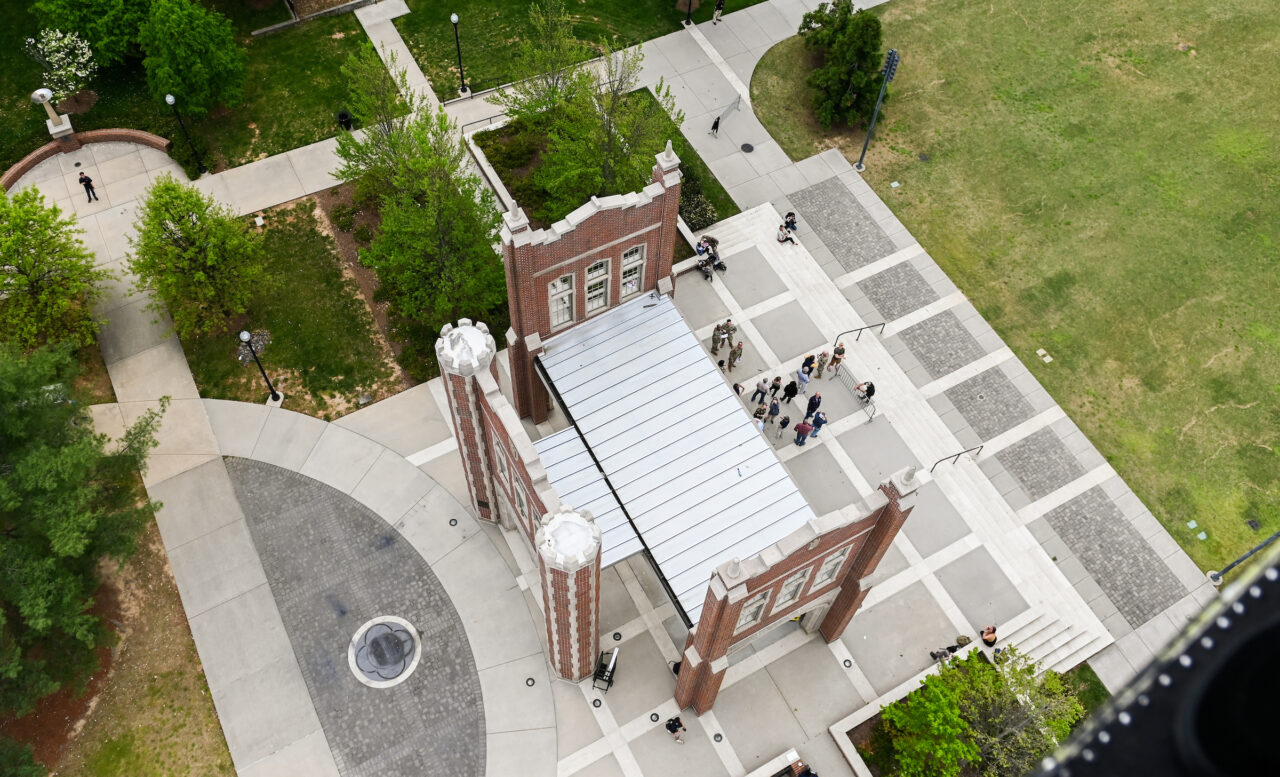 Blackhawk helicopters on campus Thursday, April 21, 2022