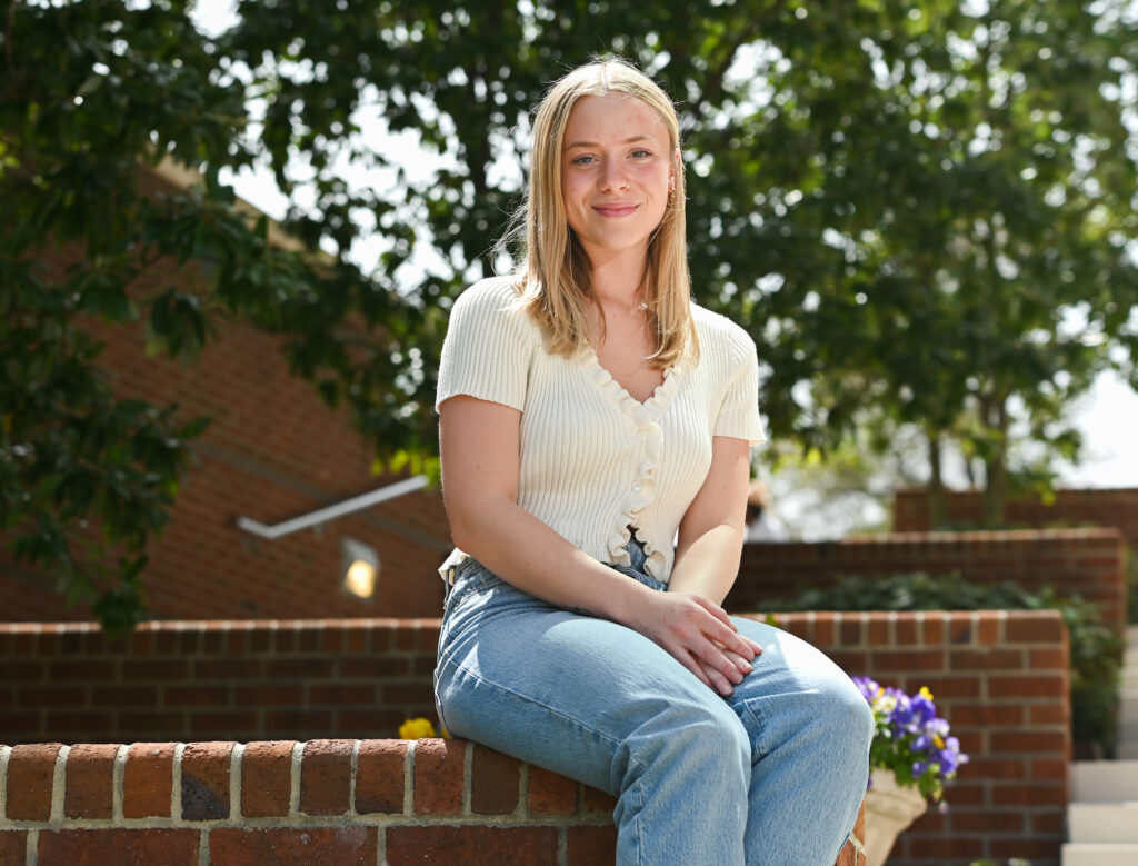 Sophomore biology major Lauren Kippes is completing her first semester at UTC. Photo by Angela Foster.
