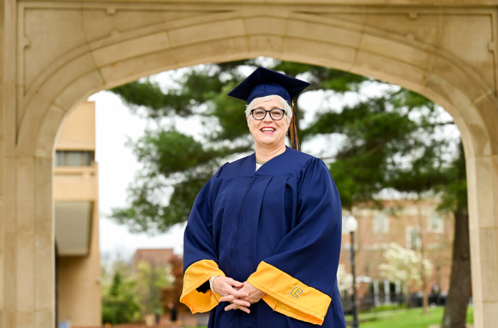 Lynne Marchetti will fulfill a dream when she walks the McKenzie Arena stage. Photo by Angela Foster.