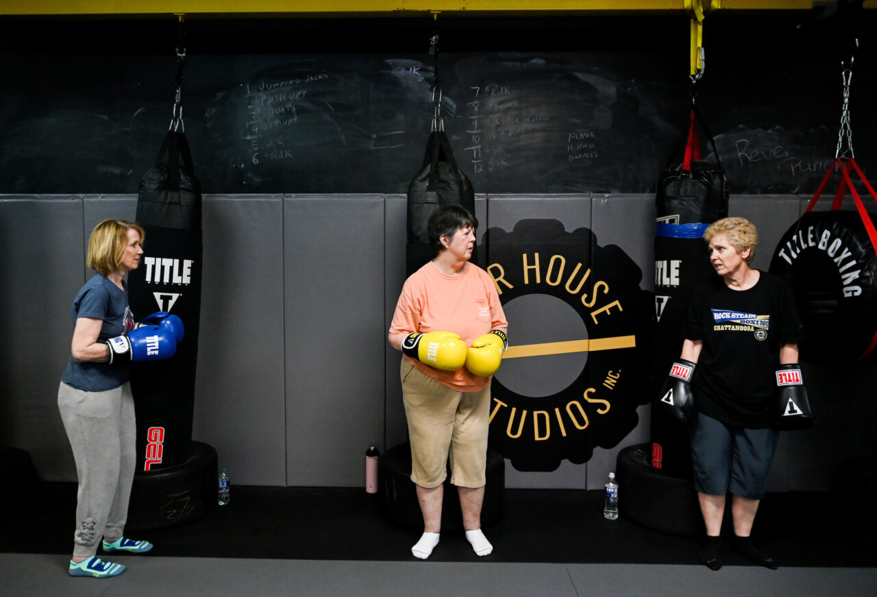 OT students work with Parkinsons clients at Our House Studios, Monday, April 4, 2022.